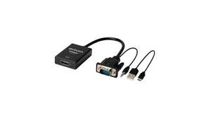 CONVERSOR VGA MACHO PARA HDMI FEMEA COM ALIMENTACAO USB LOTUS VH01