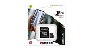 MEMORY CARD MICRO SD 16GB KINGSTON CANVAS SELECT PLUS CLASSE 10 SDCS2/16GB